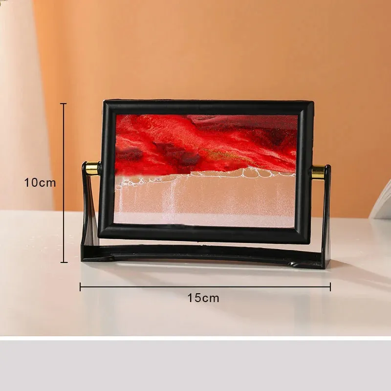 Rotatable Moving Sand Art Picture Square Glass 3D Sandscape in Motion  Hourglass Creative Flowing Sand Home Decor Gifts