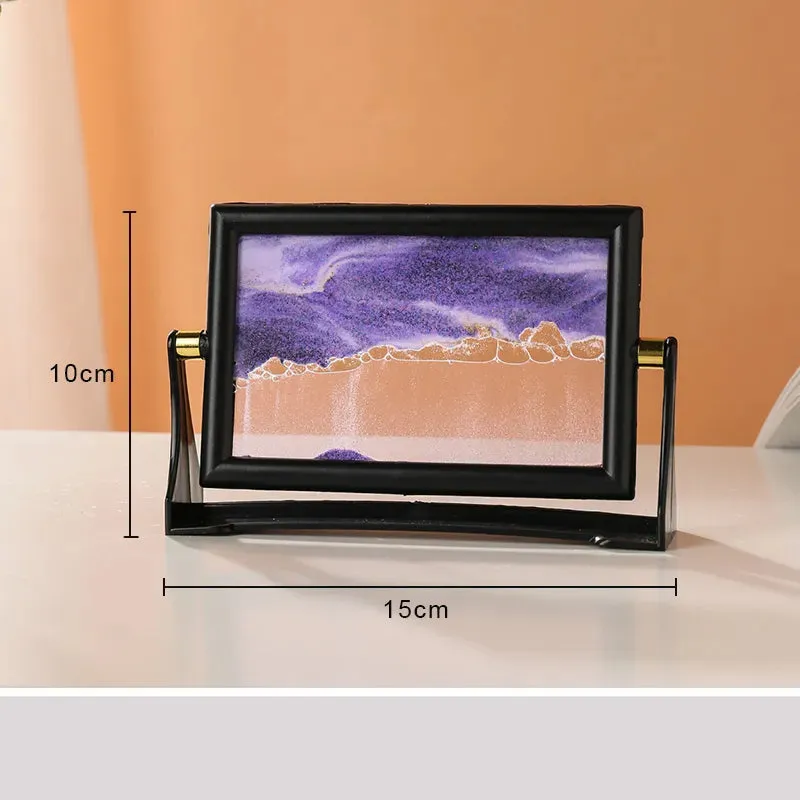 Rotatable Moving Sand Art Picture Square Glass 3D Sandscape in Motion  Hourglass Creative Flowing Sand Home Decor Gifts