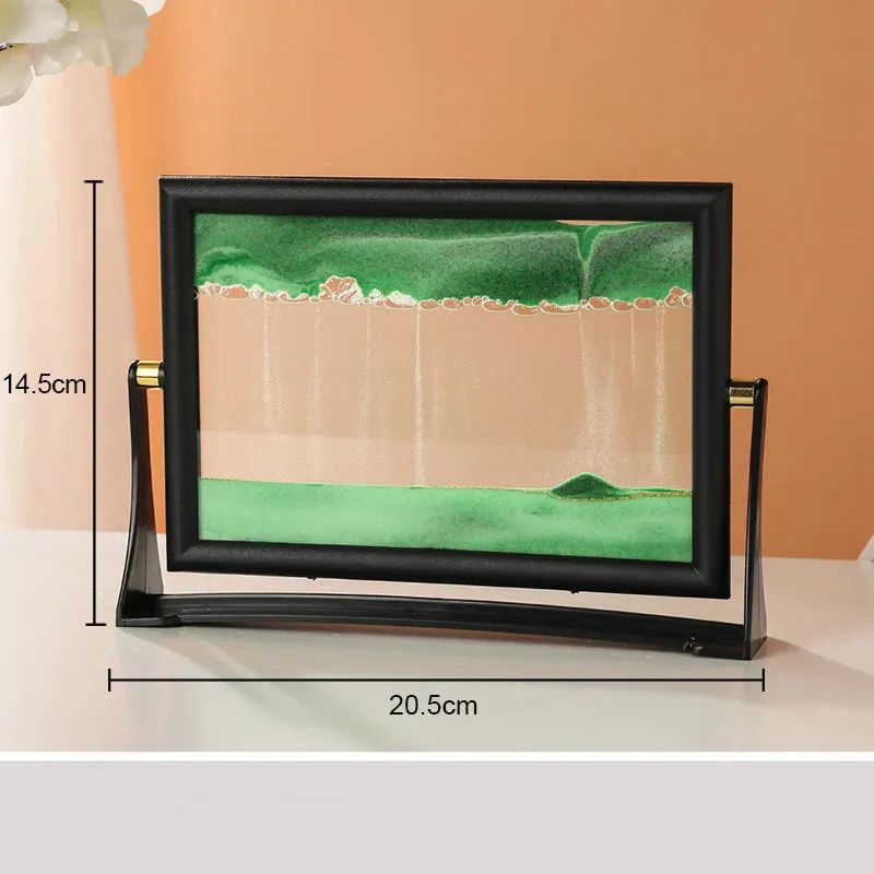 Rotatable Moving Sand Art Picture Square Glass 3D Sandscape in Motion  Hourglass Creative Flowing Sand Home Decor Gifts