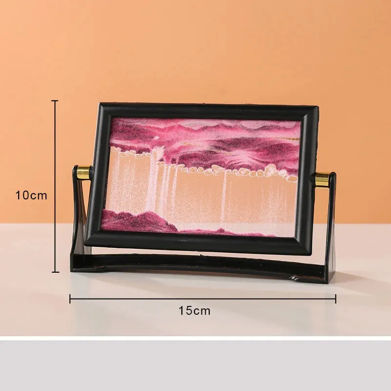 Rotatable Moving Sand Art Picture Square Glass 3D Sandscape in Motion  Hourglass Creative Flowing Sand Home Decor Gifts