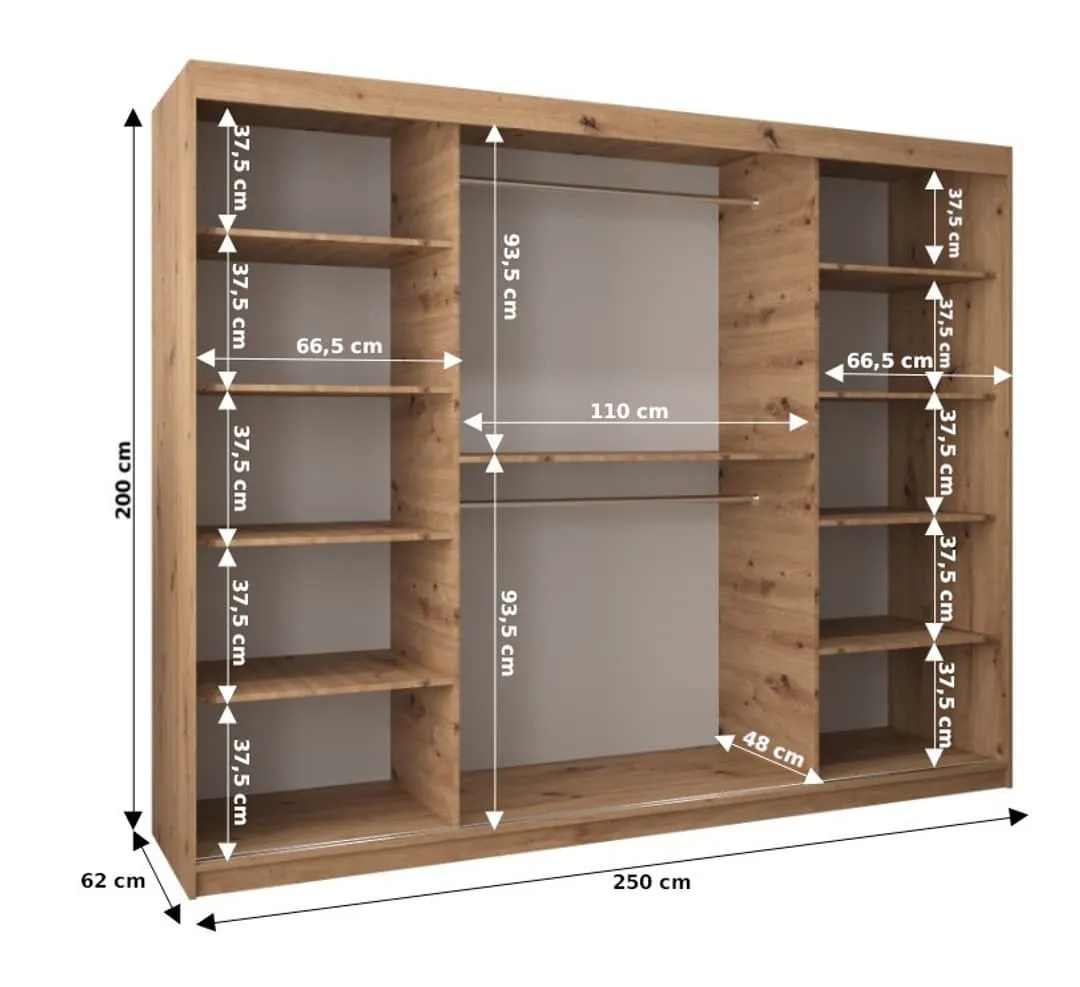 Seville Sliding Door Wardrobe 250cm