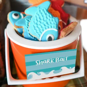 Shark Party Food Labels | Shark Birthday Decorations