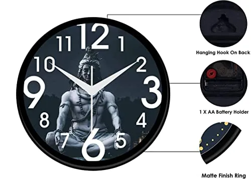 SMPL Present Shiva Wall Clock for Living Room || Badroom || Shop || Office || Home Decor_0153