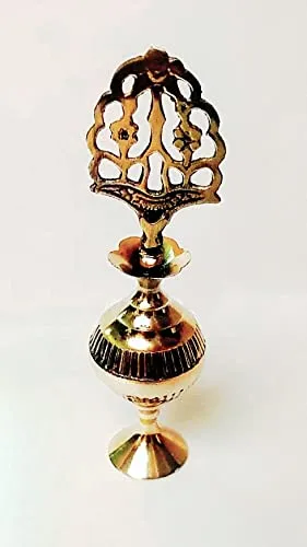 S.S TRADERS Pure Brass Antique Mughal Design Surmedani for all Person 5 inch. design (Kharbooza)