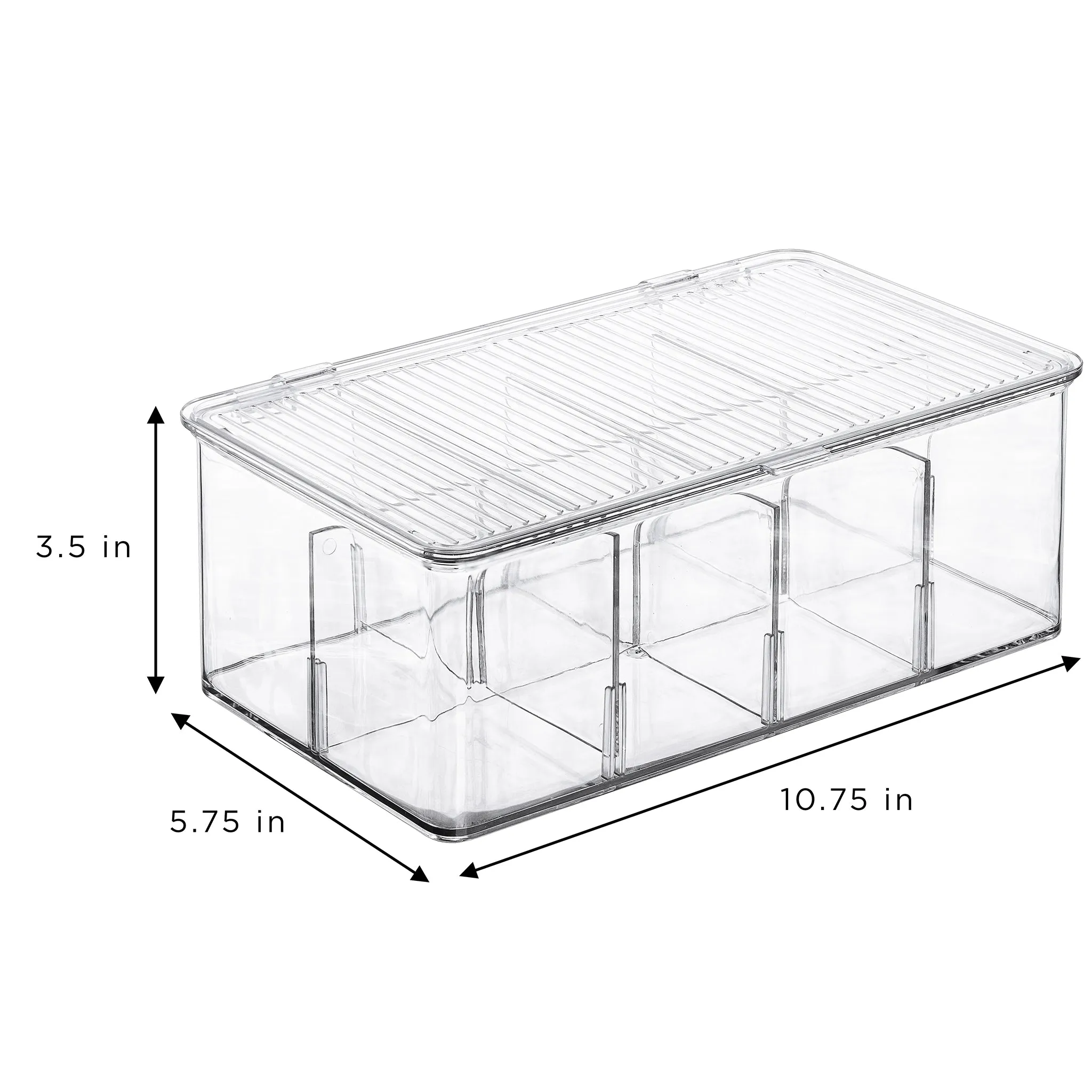 Storage Bins with Dividers & Lids (Set of 2)