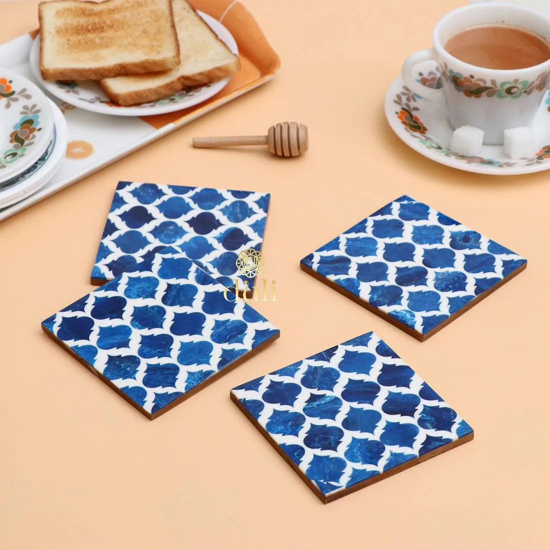 Tea Coasters for Home and Dining Table ( set of 4 )