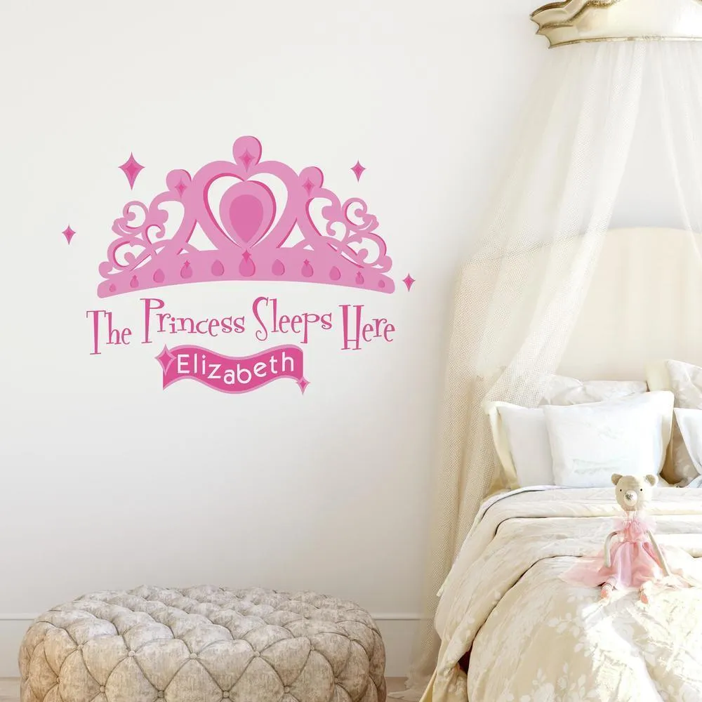 The Princess Sleeps Here Giant Wall Decal with Alphabet