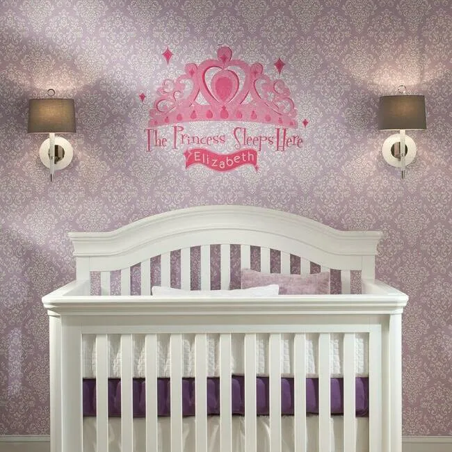 The Princess Sleeps Here Giant Wall Decal with Alphabet