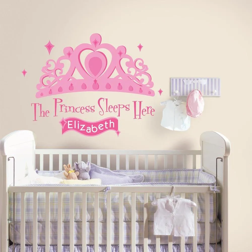 The Princess Sleeps Here Giant Wall Decal with Alphabet