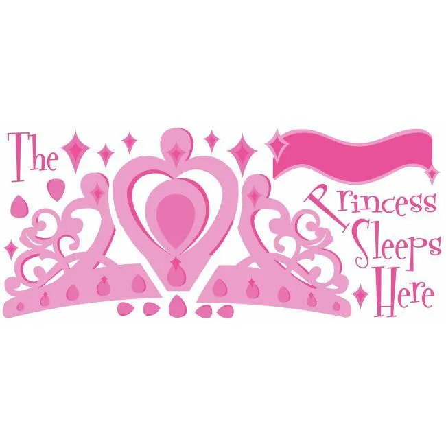 The Princess Sleeps Here Giant Wall Decal with Alphabet