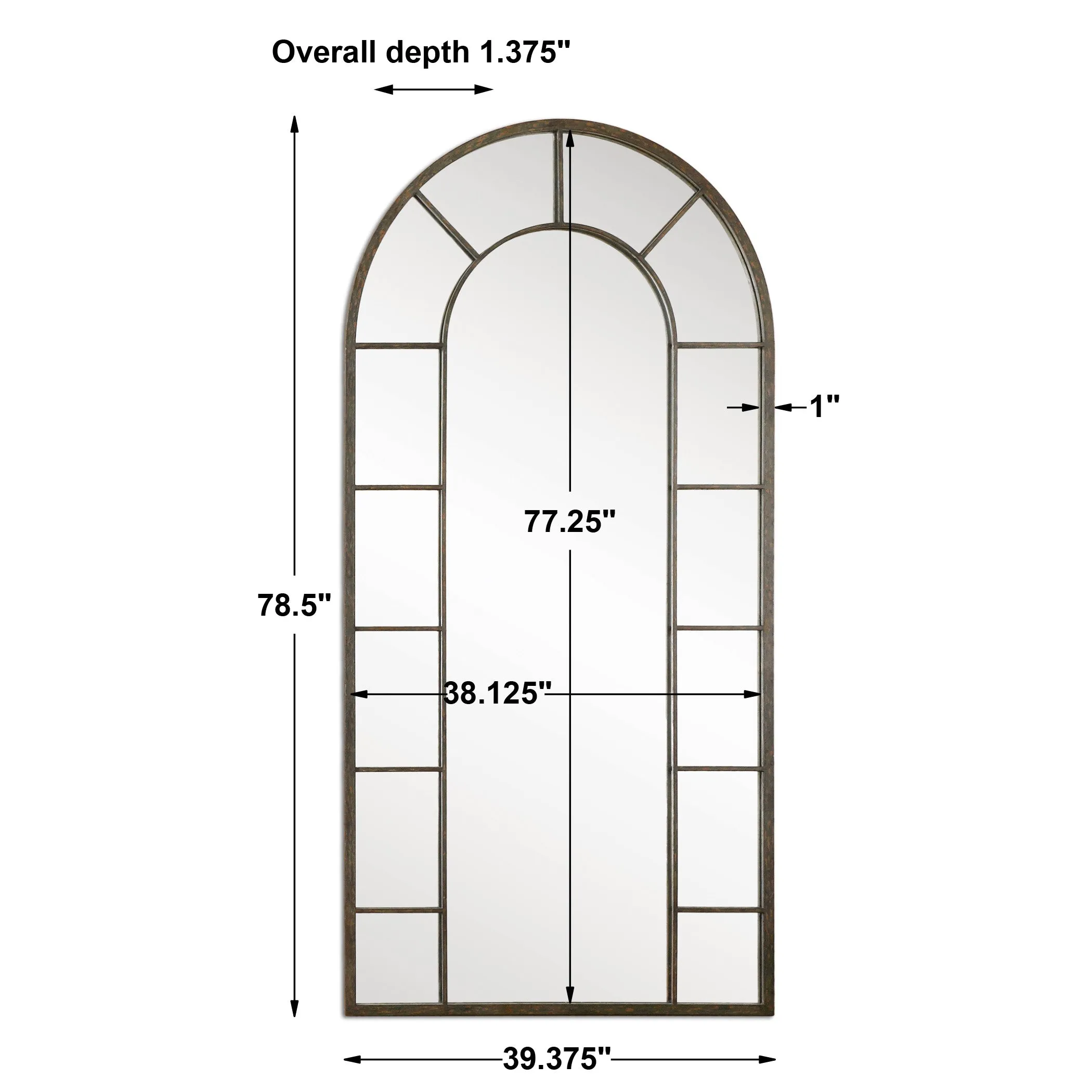 Uttermost Dillingham Black Arch Mirror