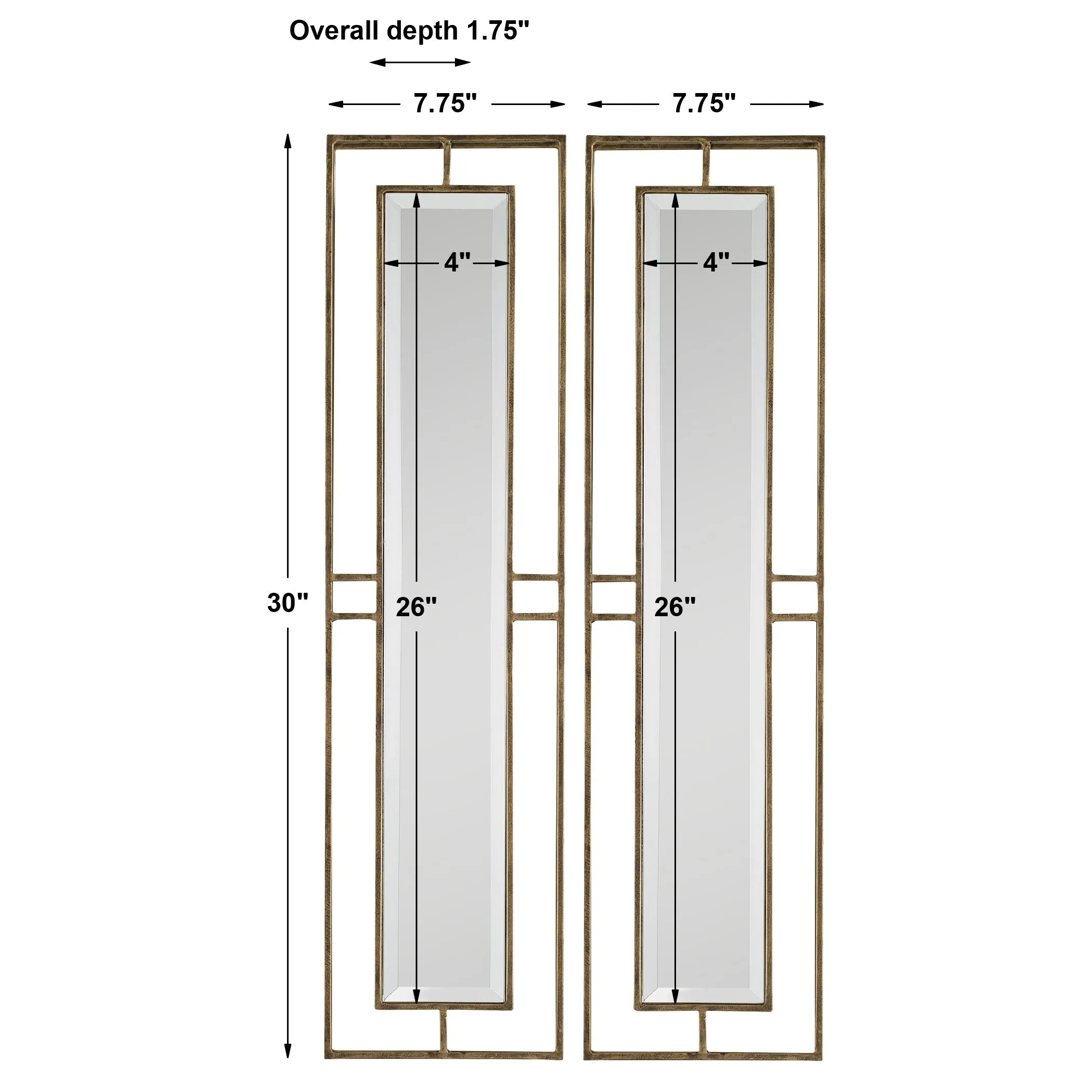 Uttermost Rutledge Gold Mirrors, S/2