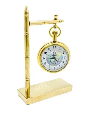 Vintage Brass Antique Style Desk Clock Nautical Maritime Hanging Table Top Shelf Clock Collectible Home and Office Desk Decor Handicraft