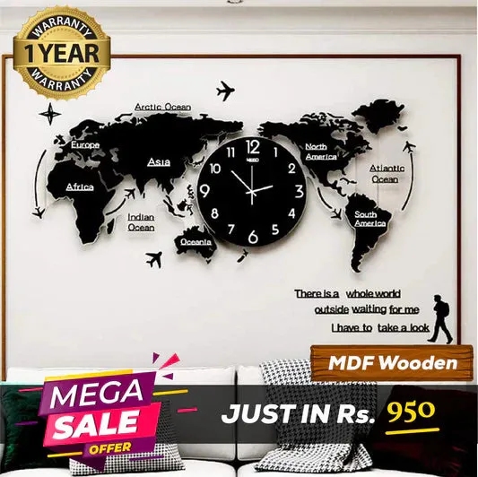 World Map Wall Clock - Wall Clock